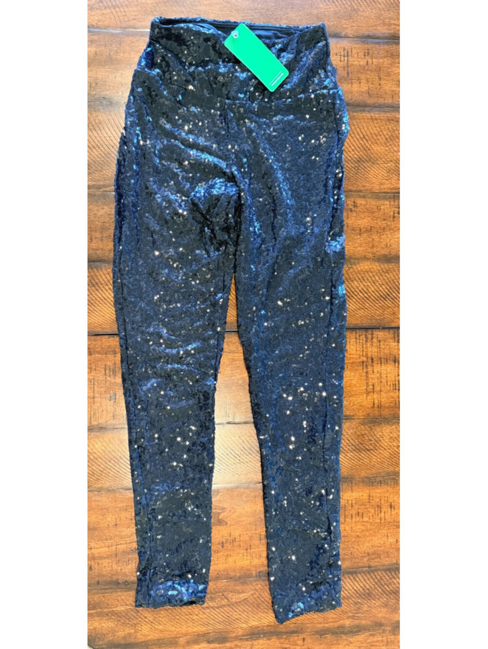 Tipsy Elves Black Sequin High Waisted Leggings Womens XS NWT Stretch Party